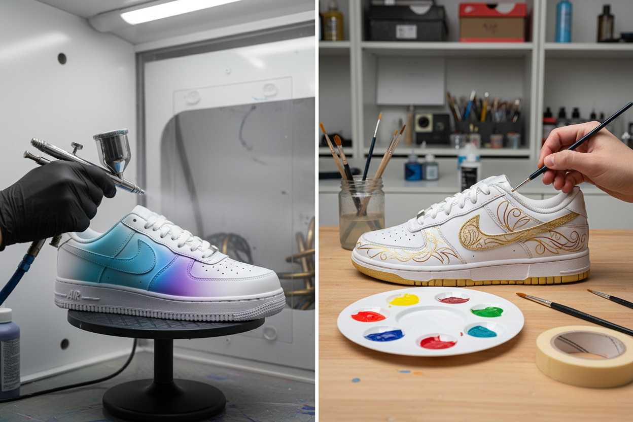 Airbrush vs Brush: What’s the Best Way to Paint Custom Shoes?